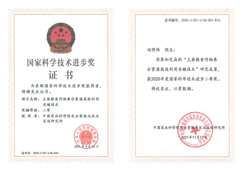 Research Results Involving Sinofert won the second prize of National Science and Technology Progress
